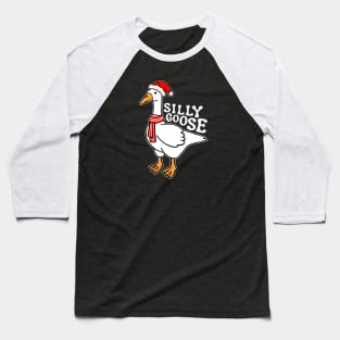 Silly Goose with Santa Hat Baseball T-Shirt